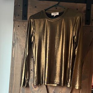 Anthropology metallic long sleeve top